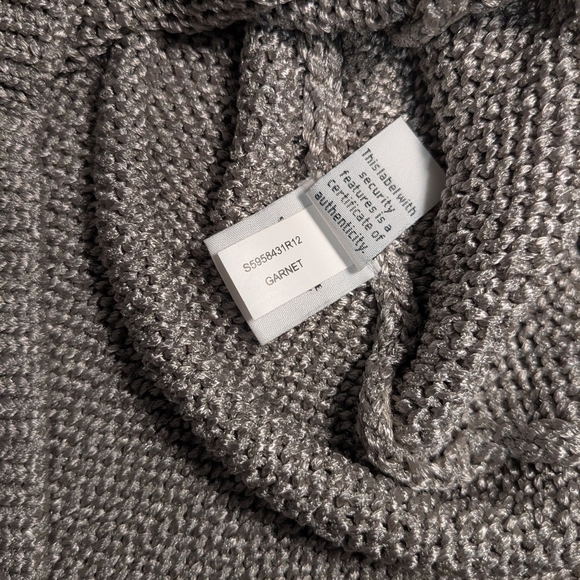 Diane Von Furstenberg Silver Metallic Shiny Open Knit Boat Neck Long Sleeve Top - Picture 11 of 13